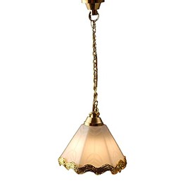 Melody Jane Dolls House Chatsworth Hanging Ceiling Light White & Gold 12V Electric Lighting