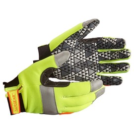 SAFEGEAR Hi-Vis Dexterity Grip Gloves - Size X-Large, 1 Pair with Hook & Loop Closure - Lightweight, Reflective, Stretchable - J. J. Keller & Associates