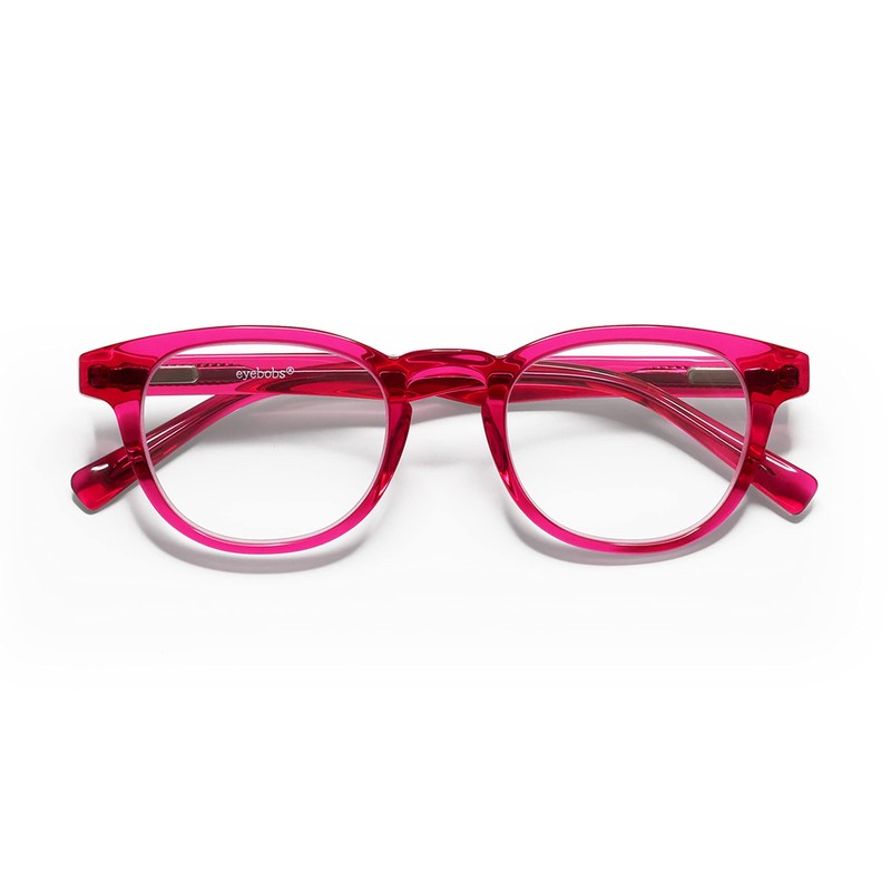 eyebobs Clearly Unisex Premium Blue Light Readers, Pink Crystal Front