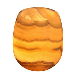 CraftsOfEgypt Egyptian Real Alabaster Stone/Marble Candle Holder Votive