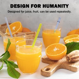 12Pcs Reusable Plastic Straws Colorful Plastic Straws, 11 Inch Long Hard Cup Drinking Straw with Cleaning Brush-Bule