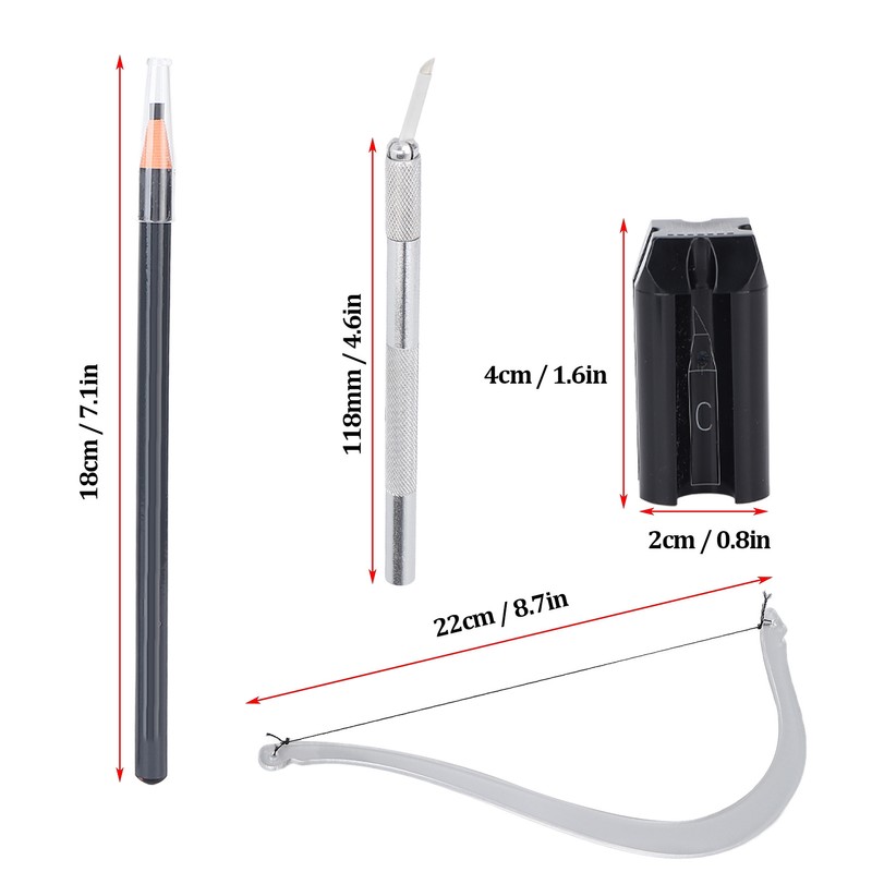 Microblading Kit Novice Eyebrow Line Marker Ruler Eyebrow Pencil Sharpener