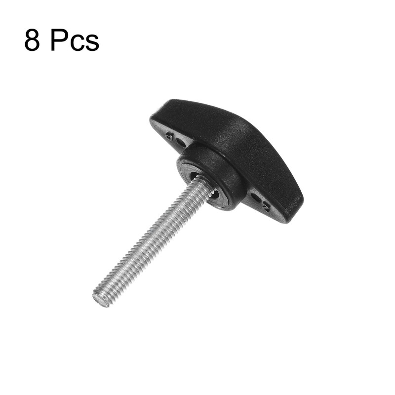 sourcing map 8pcs Tee Wing Knobs M5 x 30mm Metric