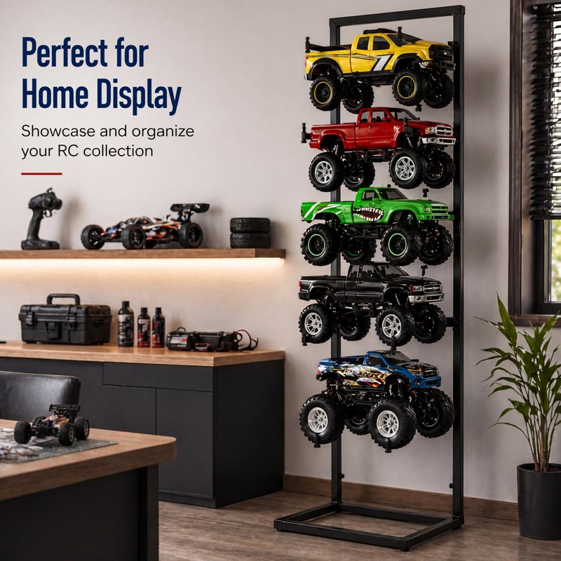 AceOrbit Rc Car Stand 5 Layer Adjustable Wall Mount Car