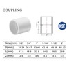 PVC Coupling 20PCS(3/4 Inch)