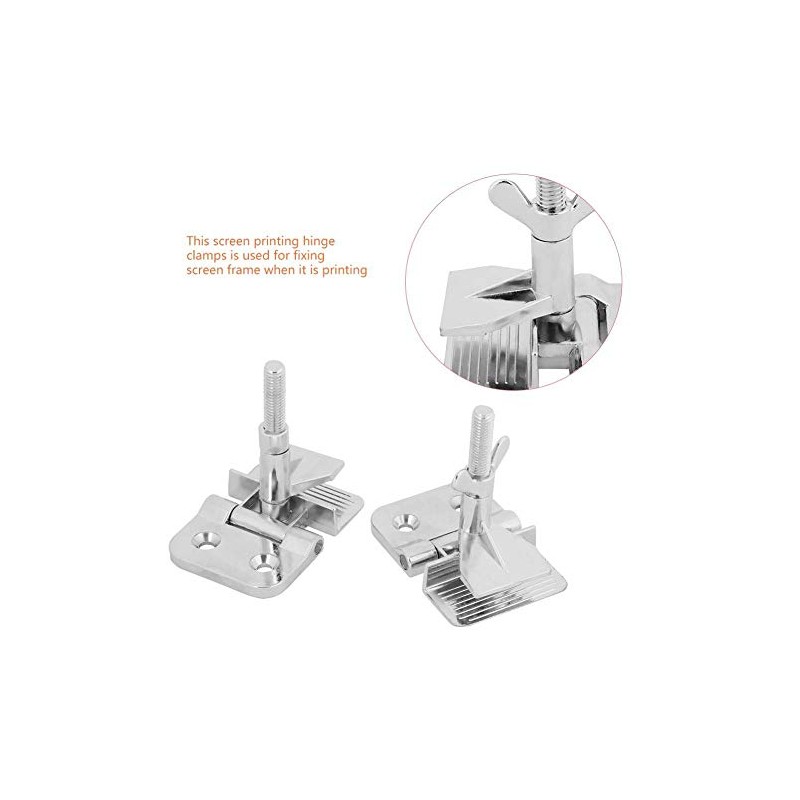 Pack of 2 Clamp Screen Printing Hinge, Zinc Alloy Metal
