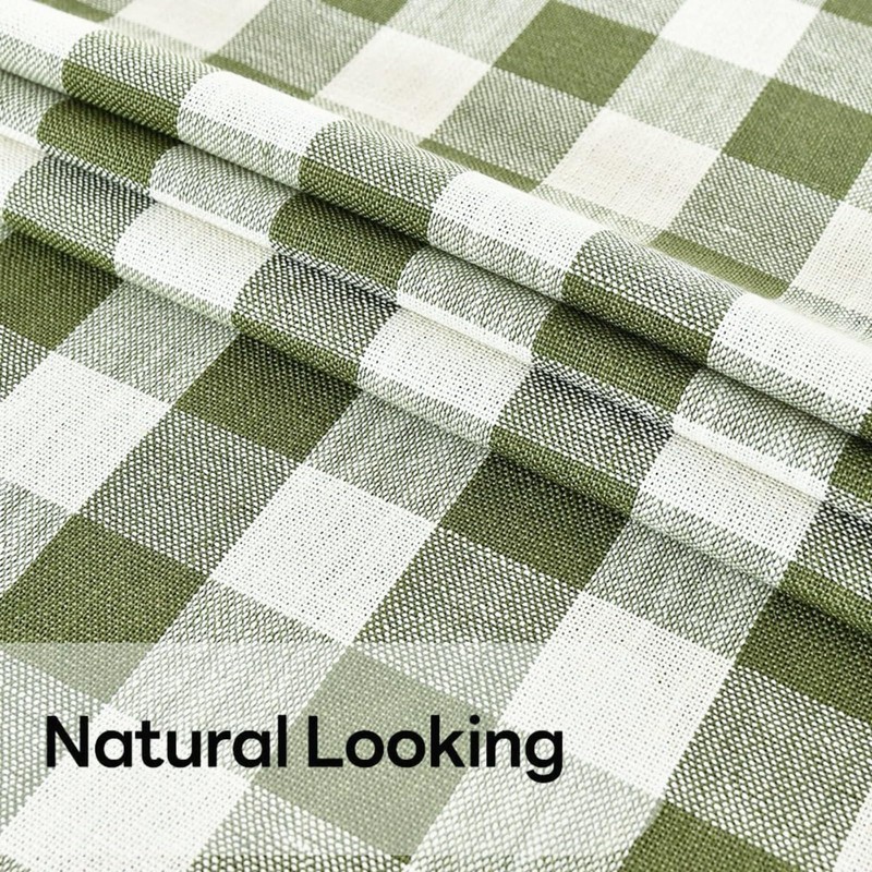 Yofori Gingham Tablecloth, Heavy Duty Cotton Blend Table Cloth for