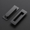 Ravinte 4 Pack Black Sliding Closet Door Handles Black Flush