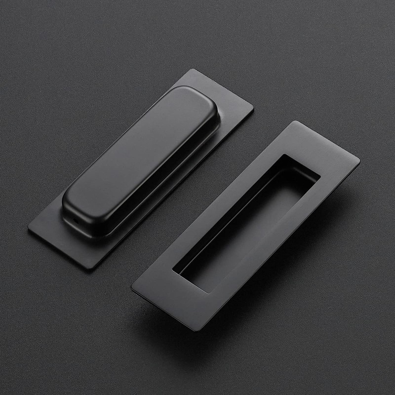Ravinte 4 Pack Black Sliding Closet Door Handles Black Flush