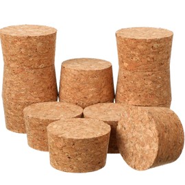 12 Pieces Large Tapered Cork Plugs Cork Stoppers Soft Wine Corks Round Bottle Cork Lids Big Corks for Crafts Replacement Corks for Jars Bottles, 2.5 x 2.22 x 1.48 Inch