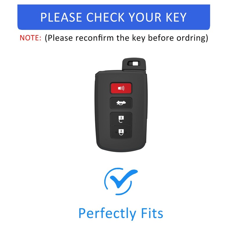 Flensent Key Fob Cover with Keychain for Toyota Highlander Sequoia
