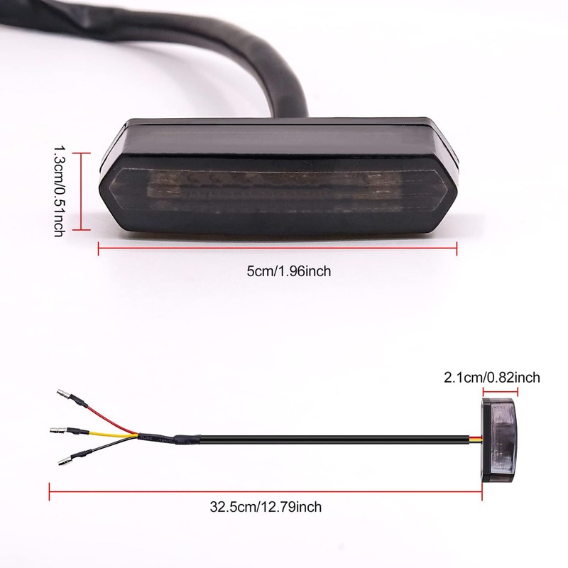 YnGia Motorcycle Rear Light Mini Led Motorbike Brake Light 12V