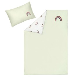 LÄSSIG Children's Bed Linen Set Organic Cotton GOTS Certified 2-Piece Bedding Set Rainbow Milky / Mint