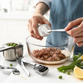 Spring Chef Stainless Steel Measuring Cups & Spoons Set of 20 with Leveler, Nesting Metal Measuring Cups Set of 7 & Spoons Set of 13 for Dry and Liquid Ingredients, Kitchen Tools for Cooking & Baking