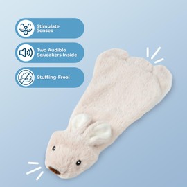 Best Pet Supplies 2-in-1 Stuffless Squeaky Dog Toys with Soft, Durable Fabric for Small, Medium, and Large Pets, No Stuffing for Indoor Play, Supports Active Biting and Play - Hare, Small