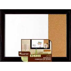 Quartet Combination Magnetic Whiteboard & Corkboard, 17" x 23", Combo White Board & Cork Board, Home Décor, Black Frame (79283)