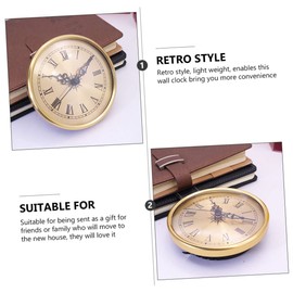 Mobestech 1 Set DIY Mute Wall Clock Metal Quartz Decorative Clock with Roman Numerals for Living Room Bedroom Office Silent Non Ticking Design for Decor
