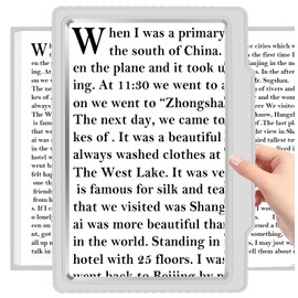 5 x Full Sided Magnifying Glass for Reading, Lightweight Handheld Magnifier Offers Large Side Viewing Area, Perfect for Reading Small Prints and Poor Vision Persons