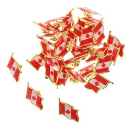 BESPORTBLE Pack of 25 Canada Flag Pin Badges: Metal Brooches with Butterfly Closure, Ideal for Clothes, Hats and Bags, Perfect for Friends and Family, Iron, No gemstone