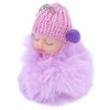 12 Pcs Sleeping Baby Pendant Key Ring Plush Fluffy Cute