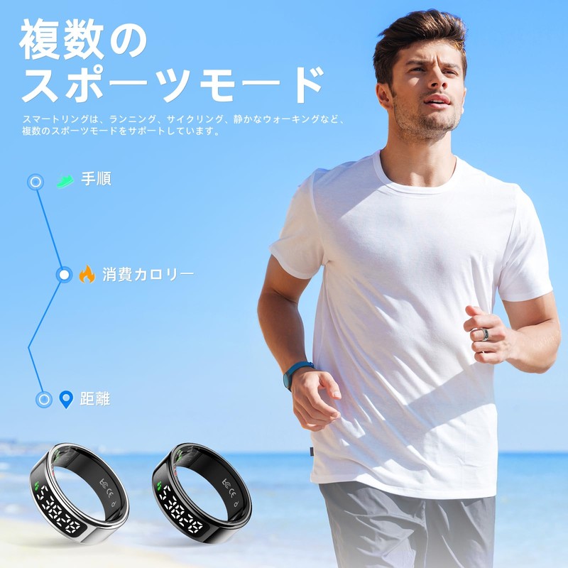 Smart screen ring, IP68, waterproof, intelligent movement tracking, sleep analysis,