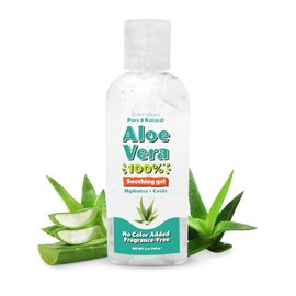 Eden Dews Travel-Size Aloe Vera Gel for Skin - 100% Pure & Natural Organic, Moisturizing, Face Skin & Hair Care, Sun Burn Relief, Hydrating & Soothing for Dry Skin, Made in USA, Unscented, 2 oz (6)