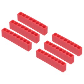 HARFINGTON 6pcs Plastic Hex Shank Screwdriver Bit Holder Organizer 9 Holes 1/4 Inch Plastic Drill Bits Storage Case for Any 1/4" Hex Shank Metal Driver Bits Use, Red