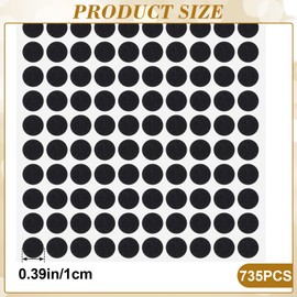 SmallCat 735pcs Small Felt Furniture Pads, Self-Adhesive EVA Foam Dot Circles, Round Felt Furniture Stickers for Desks Drawers Vases Photo Frames Cabinets Doors Candlesticks- Black