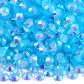 Blinginbox 2500pcs 4mm AB Resin Flatback Rhinestone for Crafting,Flatback Round Jelly Rhinestones Bedazzling Non Hotfix Crystal Gems for Nails Face Makeup Tumblers Mugs DIY Crafts.(Aquam. AB)