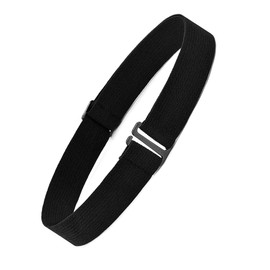 Pluzmecalm 1 Pcs Black No Show Invisible Stretch Belts Elastic Flat Buckle Waist Adjustable Size Nylon Fashion Utility Wide for Women Pants Dresses