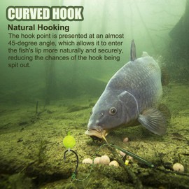 CWSDXM Hair Rigs Fishing Gear with Braided Thread Line, Carp Fishing Hooks Size 2/4/6/8, Swivel Snaps and Artificial Carp Boilie Eggs (Hair Rigs Fishing Size 4-10pcs)