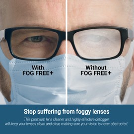 Fog Free Plus Anti-Fog Spray for Glasses - Lens Cleaner and Defogger - Effective on All Lenses and Anti-Reflective Coatings - Prevents Fog on Eyeglasses, Sunglasses, AR Coatings - 1 oz. (29.5 mL)