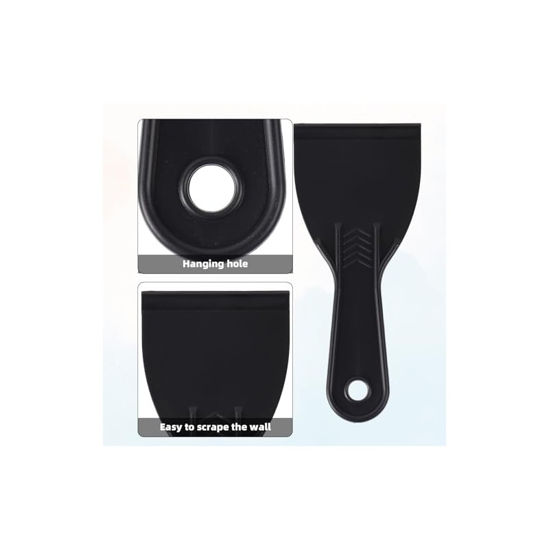 12pcs Plastic Putty Knife Set, Spackle Tool, Include 6 Black