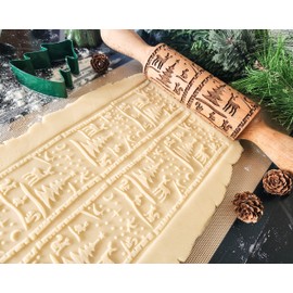 Winter Animals Scene Embossed Rolling Pin