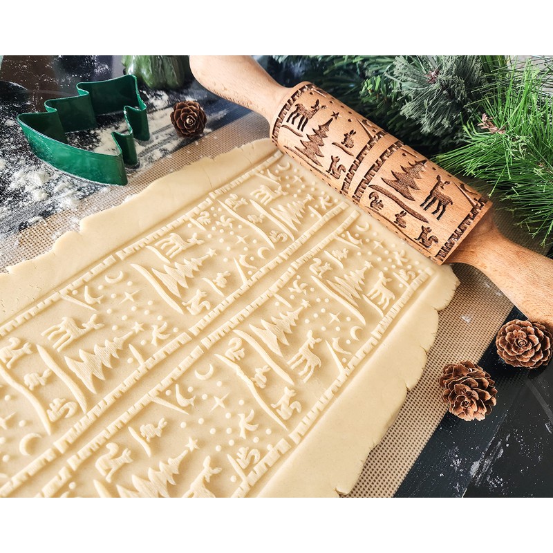 Winter Animals Scene Embossed Rolling Pin