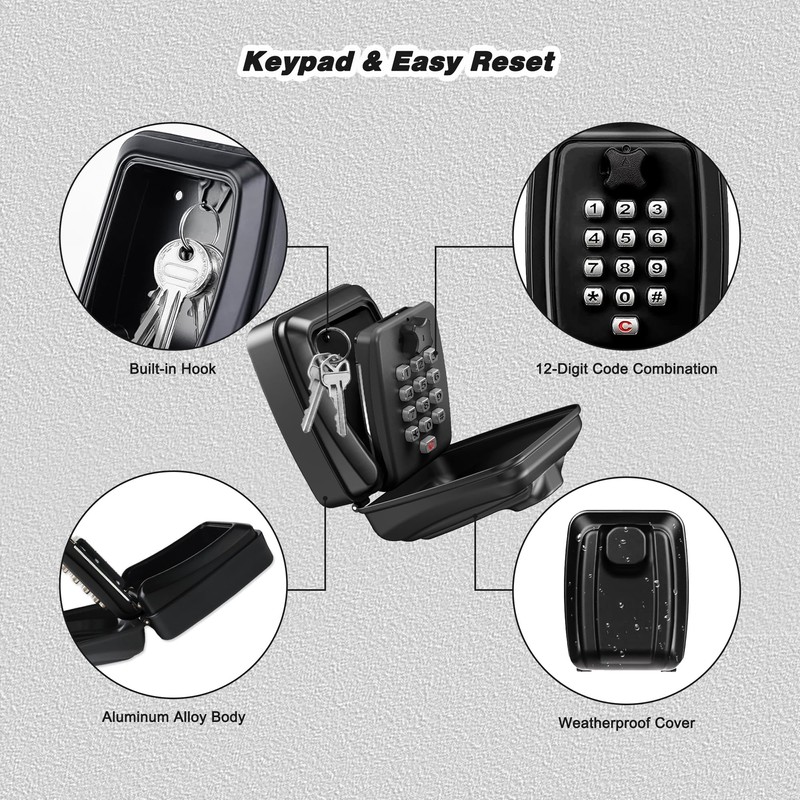 OKPOW Key Safe Wall Mounted - Police Approved Key Lock