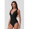 QINSEN One Piece Bathing Suit for Women Tummy Control V