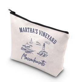 JNIAP Martha's Vineyard Makeup Bag Martha's Vineyard Trip Gift Marthas Vineyard Massachusetts Cosmetic Bag (Massachusett mb)