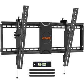 ELIVED TV Wall Mount for Most 37-75 Inch TVs, Holds up to 120 lbs, Leveling Adjustable Tilt TV Mount Fits 8"-24" Studs, Max VESA 600x400mm, Flat Wall Mount Bracket.