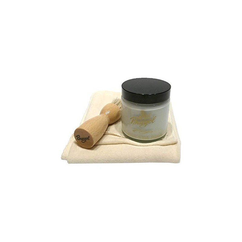 Shoe Care Set with Burgol Shoe Pomade Opaque White Jar