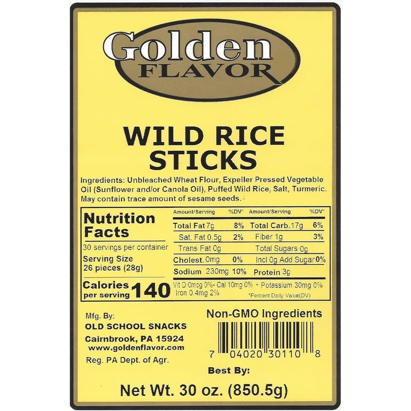 Golden Flavor - Wild Rice Sticks - 30oz Bags (2