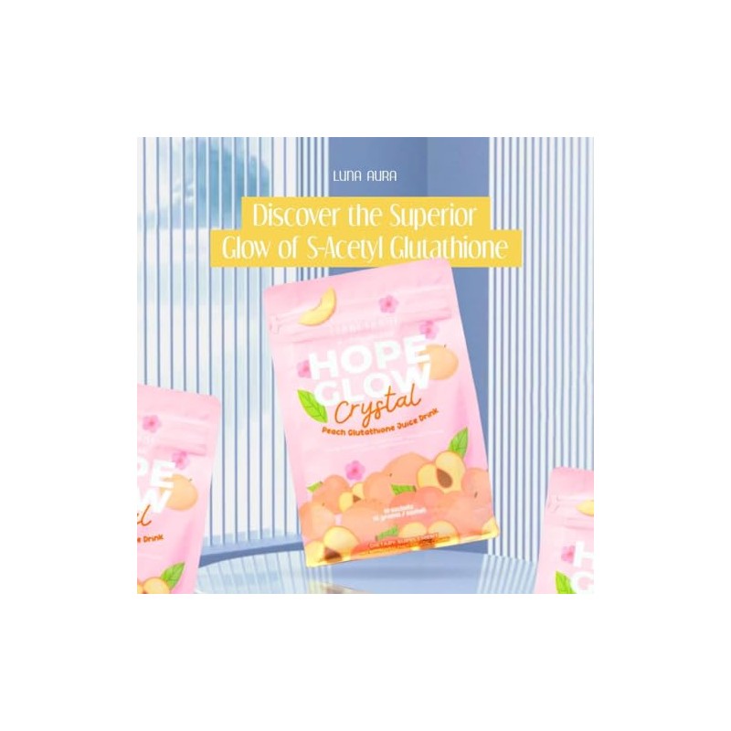 10 Sachets Luna Aura Hope Glow Crystal Peach Glutathione Juice