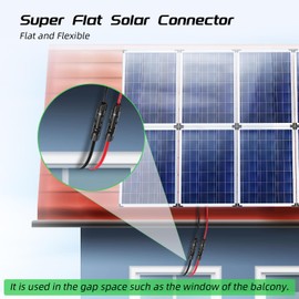 Bateria Power Super Flat Solar Cable Connector, 30Amp Balcony Photovoltaic Solar Extension Wire with Male and Female Connectors Solar Panel Adaptor for RV Solar Panels (Black and Red) 100CM 3.3FT