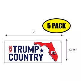 Tampa Printing 5 PACK 3.37"x 9" TRUMP COUNTRY FLORIDA Sticker Decal Gift MAGA Trump BS0087