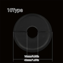 2 pcs Wall Split Flange Self-Adhesive Tape Round Escutcheon Various Pipes Plate Cover for Water Pipe Faucet Decoration Accessories (10mm/0.39in)