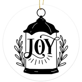 Joy Lantern Decorative Ornament - Christmas Oranment - Xmas Tree Decoration - Fun 2023 Christmas Ornament - 3" Round PVC Ornament - Printed in USA AAO226