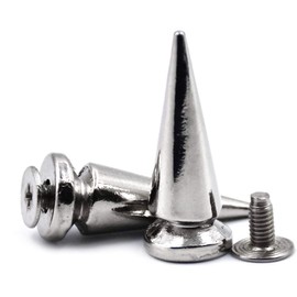 CENPEK 20 set 10 * 26 mm Bullet Rivet Metal Stud, with Metallic Screw Set, Cone Spikes Screwback Studs for DIY Leather Craft Bag Shoe/Leather Clothes/Leather Bags/Jeans/Canvas(Silver)