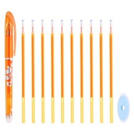 PATIKIL Erasable Gel Pens with 10 Refills & 1 Erasers, 0.5mm Heat Erasable Pens for Fabric Red Ink Fabric Marking Pen for Sewing Quilting Planner Writing