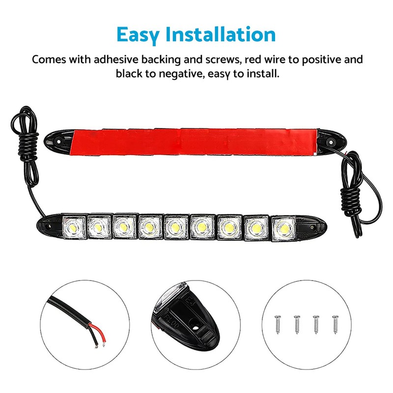 MAX COOL 2PCS 9LED DRL Fog Driving Daylight Daytime Running