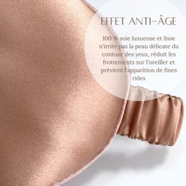 Andromeda 100% Silk Sleep Mask | Night Mask to Protect Eyes from Light | Travel, Plane, Home, Train, Hotel | Washable | Women and Men | (Champagne)